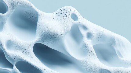 Aufkleber - Light blue abstract texture showcasing bubbles and fluid shapes in soft focus