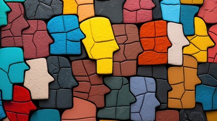 Poster - Vibrant Abstract Geometric Mosaic Cubes Background with Colorful Shapes and Patterns