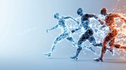 Poster - Energetic Digital Figures in Dynamic Motion Abstract Representation