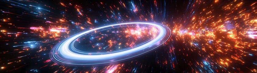 Poster - Glowing Ring Encircling Energetic Cosmic Particles