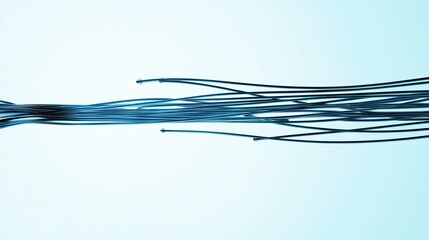 Poster - Futuristic Tech Patterns with Wires Reflecting on a Flat Surface in a Modern Style