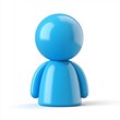 © yelosole - Minimalist Blue Cartoon-Style 3D User Icon on Clean White Background