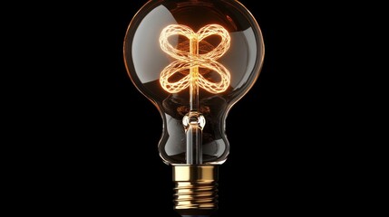 Poster - Illuminated Glass Lightbulb with Intricate Filament Design