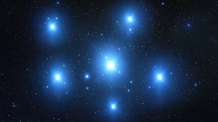 Aufkleber - mesmerizing cluster of blue stars shining brightly in dark cosmic expanse