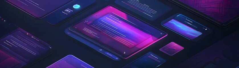 Poster - Futuristic Technology Interfaces Displaying Digital Data