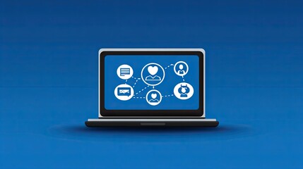 Poster - Laptop showing a responsive AI chatbot assisting with contact and CRM queries