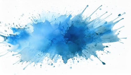 Poster - Dynamic Blue Ink Splash. Abstract Expressionism Highlighting Fluid Creativity, Ideal for Art Branding, Design Themes, or Educational Illustrations on Color Dynamics and Fluid Movement