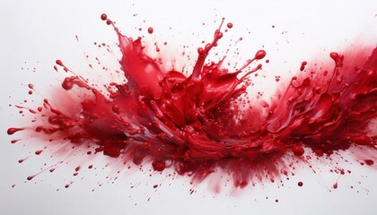 Poster - Dynamic Red Paint Explosion. Creative Concept of Energy, Passion, and Motion for Art, Advertising, and Visual Impact in Modern Design Illustrating Bold Expression and Fluid Energy in Motion