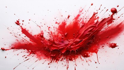 Poster - Dynamic Red Paint Explosion. Creative Concept of Energy, Passion, and Motion for Art, Advertising, and Visual Impact in Modern Design Illustrating Bold Expression and Fluid Energy in Motion