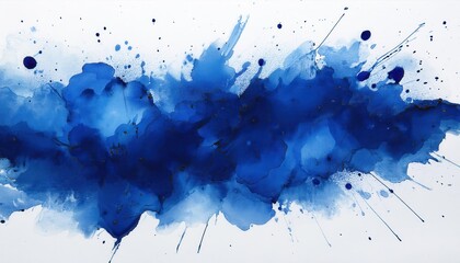 Poster - Explosive Aesthetics. Vibrant Blue Abstract Ink Splash Representing Creativity, Freedom, and Dynamic Expression in Modern Art with Applications in Digital Design and Home Decor Concepts