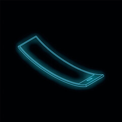 Poster - Flexible screen smartphone glowing in neon light on black background