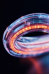 Aufkleber - Spiraling light trails creating vibrant patterns in a dark background