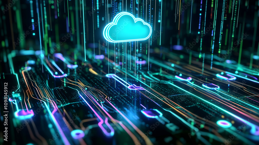 Next Generation Network Architecture with Cloud Computing Stock Photo ...