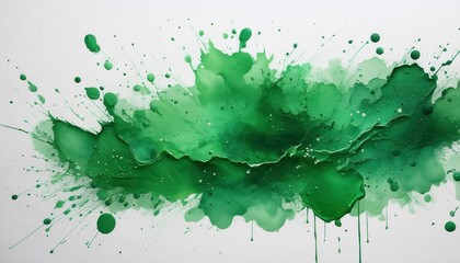 Poster - Vivid Green Splash Art. Dynamic Abstract Ink Explosion Symbolizing Nature's Energy and Creative Fluidity, Perfect for Modern Wall Art, Environmental Campaigns, or Vibrant Branding Concepts