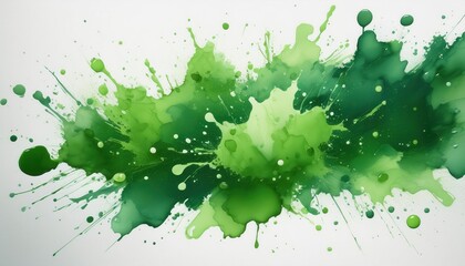 Poster - Vivid Green Splash Art. Dynamic Abstract Ink Explosion Symbolizing Nature's Energy and Creative Fluidity, Perfect for Modern Wall Art, Environmental Campaigns, or Vibrant Branding Concepts