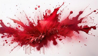 Poster - Dynamic Explosion of Vibrant Red Liquid. Abstract High Speed Splash Art Capturing Energy, Passion, and Chaos for Use in Modern Design, Branding, and Digital Media Illustrations