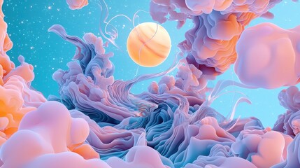 Poster - Vibrant Surreal Cosmic Fluid with Mesmerizing Galaxy Gradient Patterns