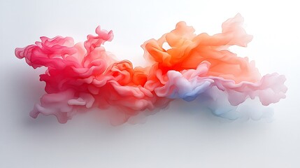 Poster - Dreamy Watercolor Depiction of Cascading Swirls in Soft Pastel Shades of Pink, Orange, and Blue, Perfect for Artistic and Abstract Aesthetic Backgrounds