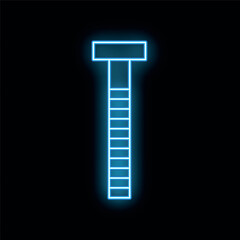 Poster - Glowing neon blue bolt icon illustrating fastening concept