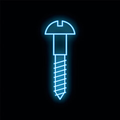 Aufkleber - glowing neon blue bolt icon isolated on black background vector illustration