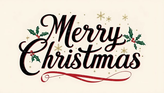 Merry Christmas calligraphy.