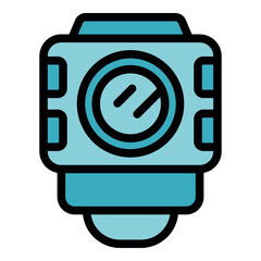 Poster - Smartwatch displaying camera app icon, symbolizing mobile photography and wearable technology integration