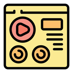 Poster - Streaming video player interface with play button, controls, and website elements, ideal for online video platforms