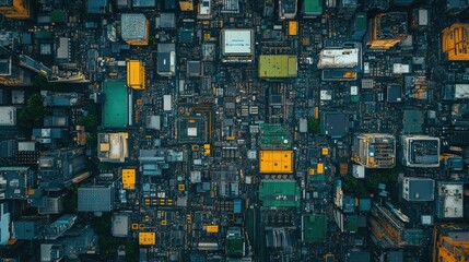 Poster - A bird's-eye view of circuit boards, emphasizing the need for electronic waste recycling and the eco-friendly approach to managing system boards.