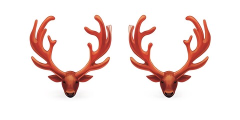 Wall Mural - Pair of reindeer antlers isolated on white