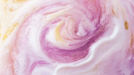 Poster - A mesmerizing swirl of colored milk mixing in water, creating dynamic patterns and vibrant hues in an abstract design.