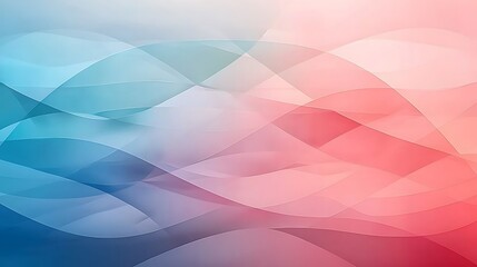 Poster - Ethereal Watercolor Artwork Featuring Abstract Waves in Soft Blue and Pink Hues, Ideal for Backgrounds or Decor in Modern Spaces