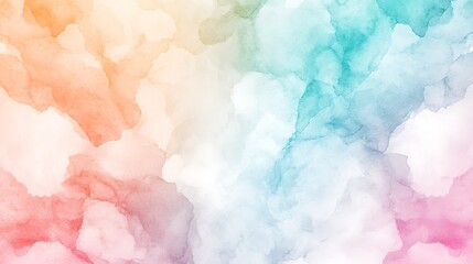 Poster - Ethereal Watercolor Artwork Featuring Soft Abstract Colors in Blush, Aqua, and Coral Hues for Creative and Artistic Projects