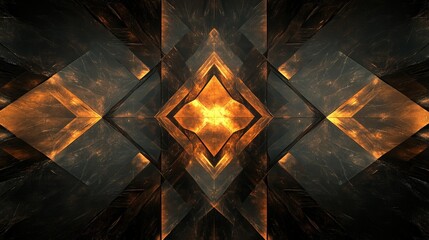 Poster - Abstract dark prism textured background with sharp, glowing edges, creating a sense of depth and mystery.