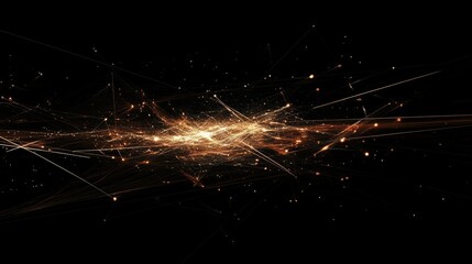 Poster - Abstract digital network with glowing lines and nodes speeding through space, symbolizing high-speed data transmission.