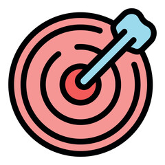Poster - Arrow hitting center of target, symbolizing success, achievement, and reaching goals in business and marketing