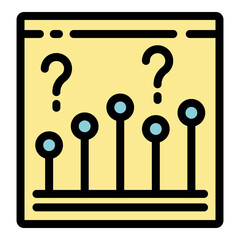 Poster - Growing bar graph with question marks symbolizing increasing uncertainty in business or other areas