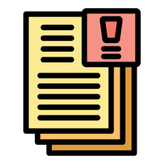 Poster - Stack of important documents with a warning sign, highlighting critical information requiring immediate attention