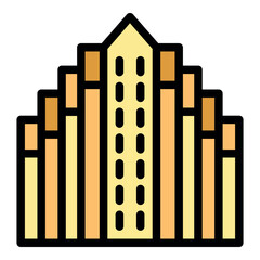 Poster - Stylized urban building represents modern architecture and city life
