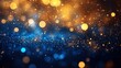 © liang - Abstract blue and gold background of binary code combined with bokeh effects, representing modern technology, data communication, and innovation.