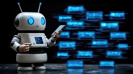 Poster - individual interacting with an Open AI chatbot for advanced queries