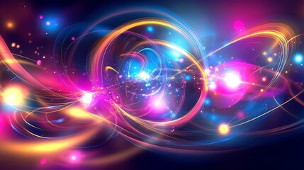 Poster - Stunning Abstract Light Explosion with Vivid Neon Colors and Dynamic Energy Patterns : Generative AI