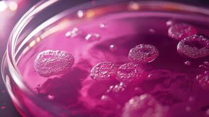 Poster - Microscopic view of cells in a petri dish, displaying complex structures and textures for research analysis.