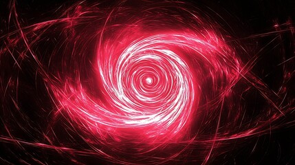 Poster - Intricate Neon Spiral Swirl with Radiant Pink Light on Dark Canvas : Generative AI