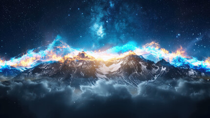 Poster - Transforming abstract sound waves into northern lights music visualization digital art virtual environment immersive experience sound and light concept