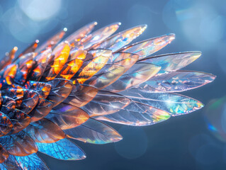 Poster - Exploring the microscopic view of exotic butterfly wing patterns iridescent colors in a scientific environment