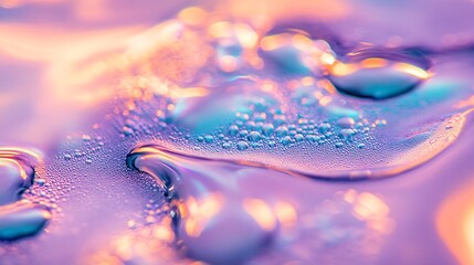Poster - Abstract Liquid Art Featuring Bubble and Color Fusion in Warm Tones : Generative AI
