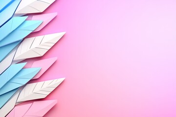 Leinwandbilder - A modern, geometric arrow design with bold angles, set against a soft gradient background