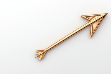 Leinwandbilder - A sleek, metallic arrow pointing forward with a clean, modern design, set against a plain white background