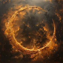 Wall Mural - Fiery cosmic ring in nebula.
