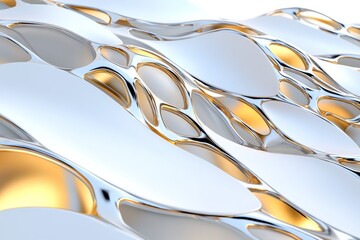 Poster - Digital 3D rendering of a futuristic skyscraper, with dynamic lighting and intricate metallic textures